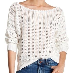 Free People Cream Knit Sweater